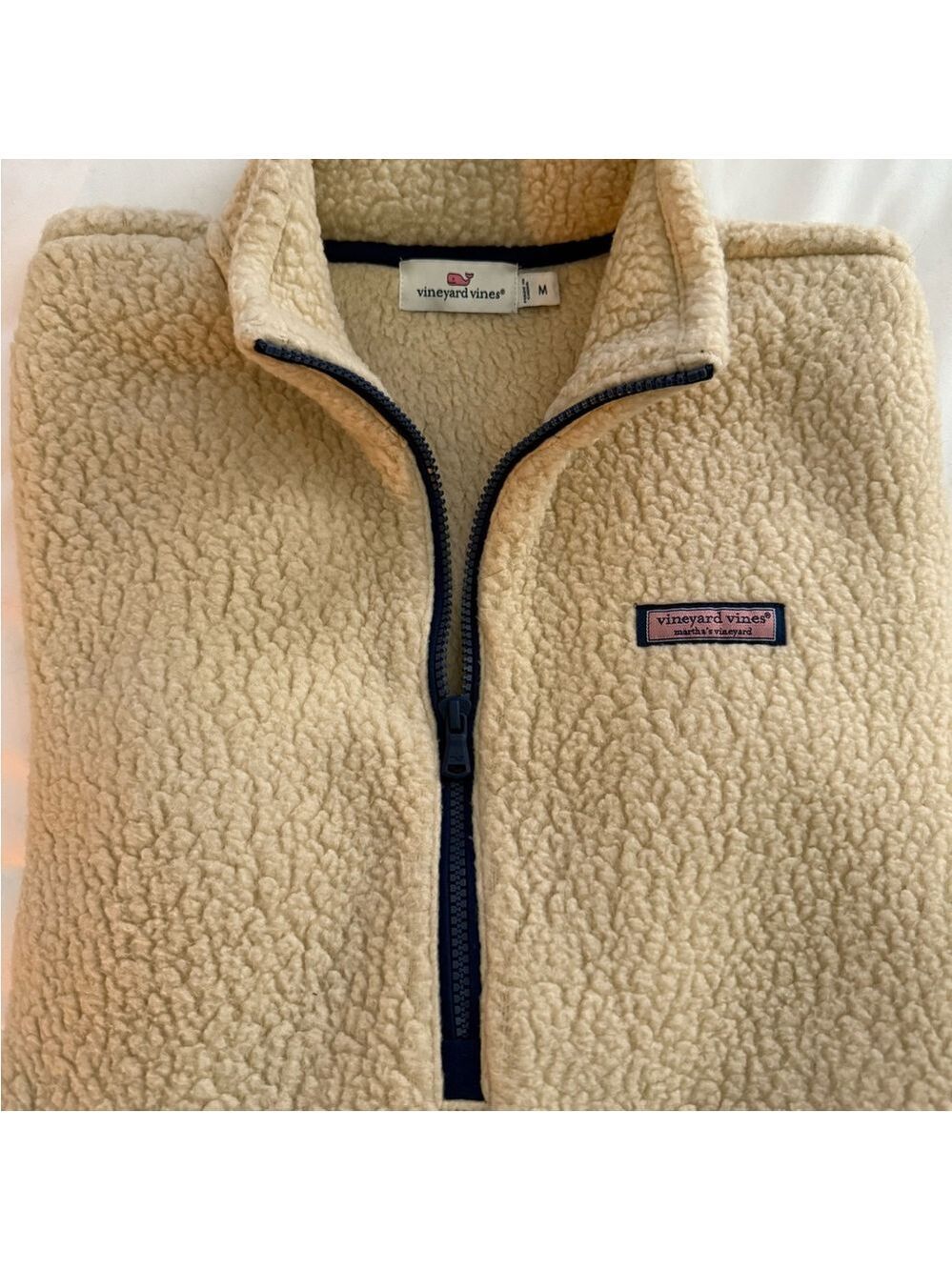 Vineyard Vines Cream Sherpa Fleece Pullover